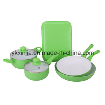 Utensílios de cozinha 7 PCS Alumínio Anti-Stick Coating Cookware Set